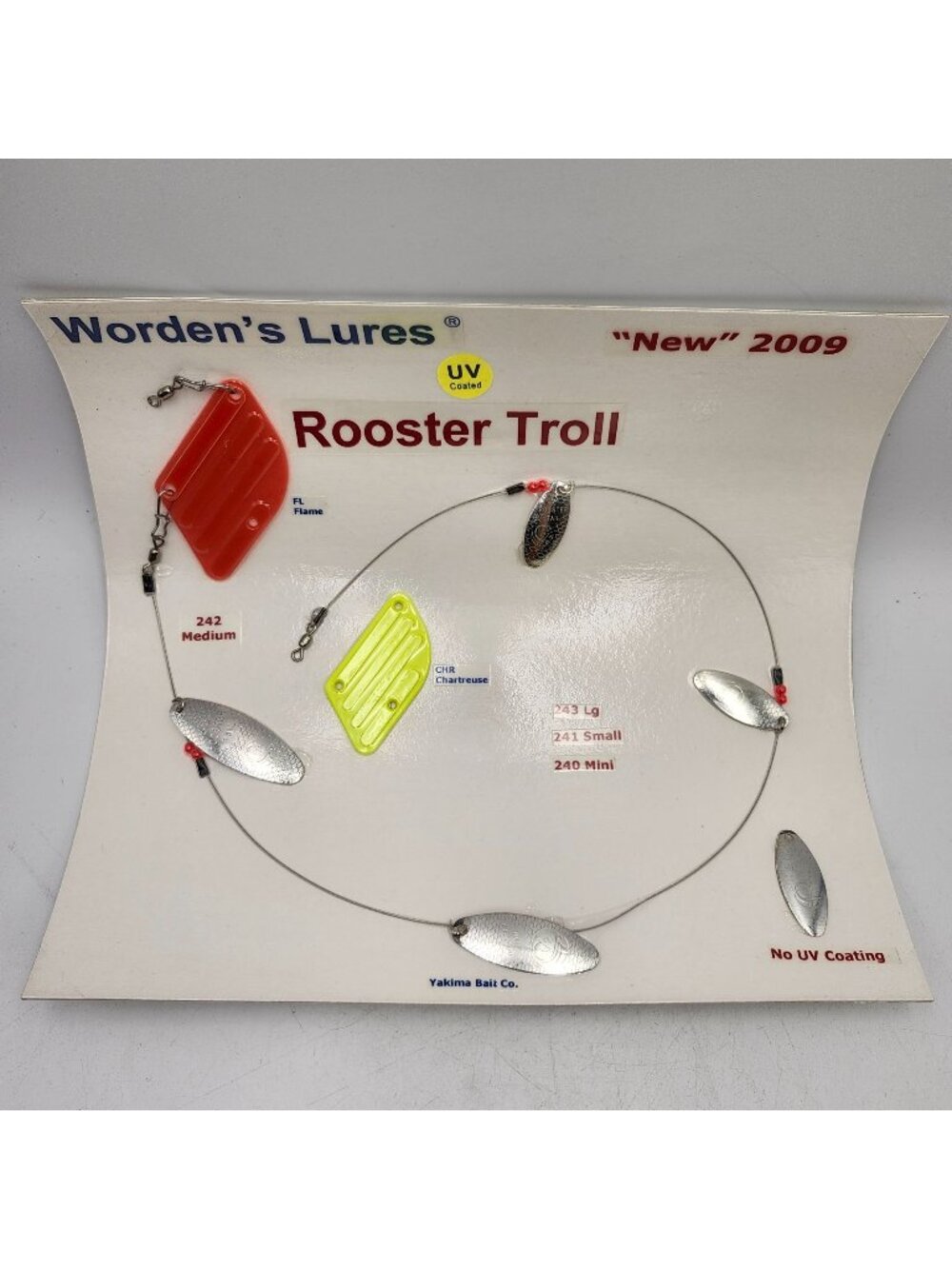 Yakima Bait Co Wordens Lures 2009 Rooster Troll Fishing Show Sales Display Board